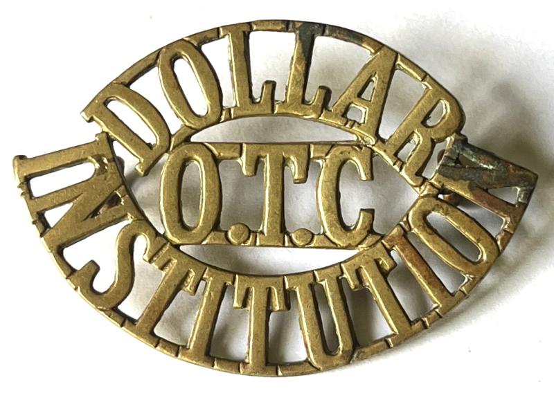 DOLLAR INSTITUTE OTC BRASS SHOULDER TITLE