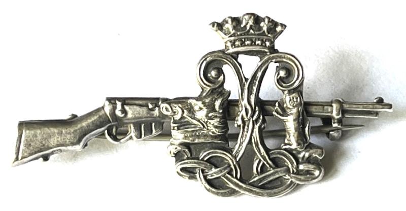 BOER WAR - ARGYLL & SUTHERLAND HLDRS - 1902 BIRMINGHAM SILVER RIFLE SWEETHEART BROOCH