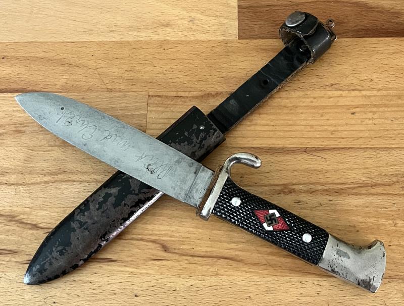 HITLER YOUTH KNIFE WITH MOTTO - 1938 - ANTON WINGEN