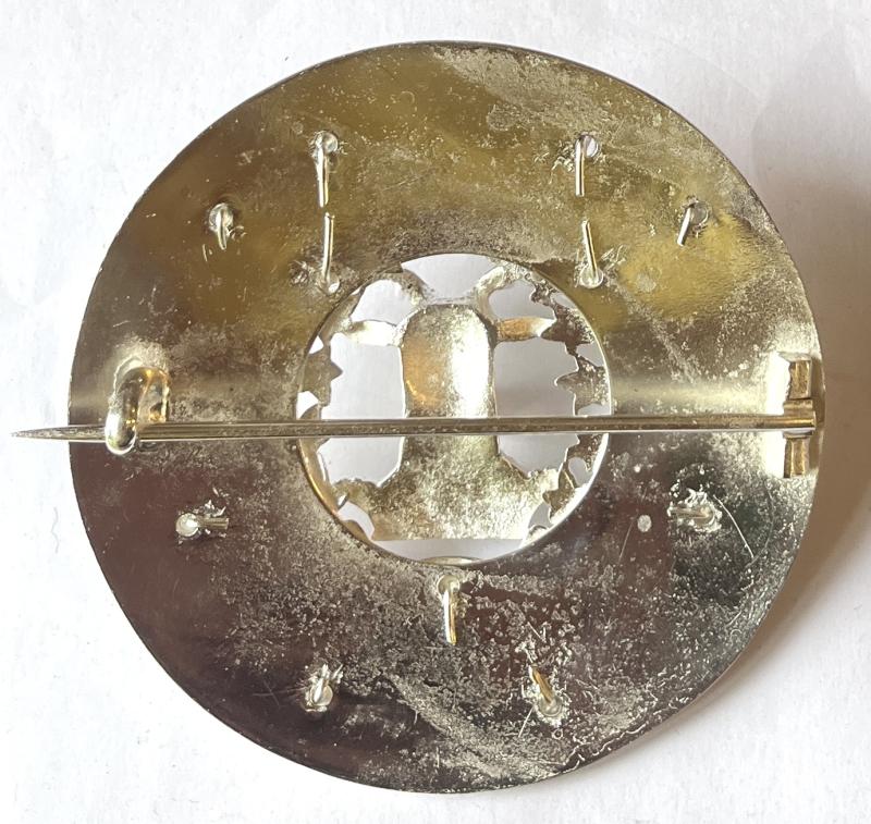 WW1 - GORDON HIGHLANDERS PIPERS PLAID BROOCH - SILVER PLATED