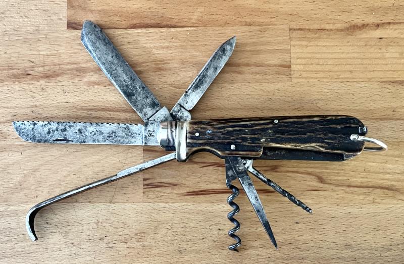BOER WAR - LARGE SIZE - MOUNTED OFFICERS HORSEMANS KNIFE - W. MORTON & SONS - SHEFFIELD