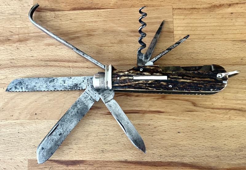 BOER WAR - LARGE SIZE - MOUNTED OFFICERS HORSEMANS KNIFE - W. MORTON & SONS - SHEFFIELD